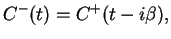 $\displaystyle C^-(t) = C^+(t-i\beta),$