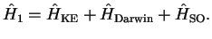 $\displaystyle \hat{H}_1 = \hat{H}_{\rm KE} + \hat{H}_{\rm Darwin} + \hat{H}_{\rm SO}.$