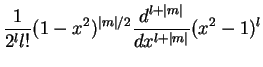 $\displaystyle \frac{1}{2^ll!}(1-x^2)^{\vert m\vert/2}\frac{d^{l+\vert m\vert}}{d x^{l+\vert m\vert}}(x^2 -1)^l$