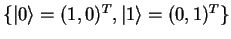 $ \{\vert\rangle = (1,0)^T,\vert 1\rangle =(0,1)^T\}$